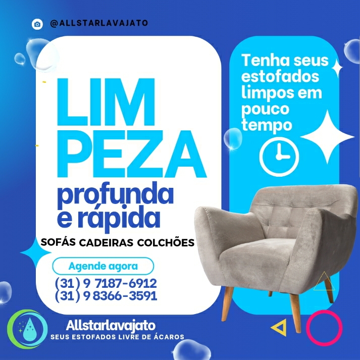 Allstarlavajato Higienização de estofados.